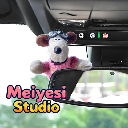 Cute Puppy Rearview Mirror Ornament, Lying Doll, Car Decoration, Central Control Screen Car Doll, Interior Accessories for Women