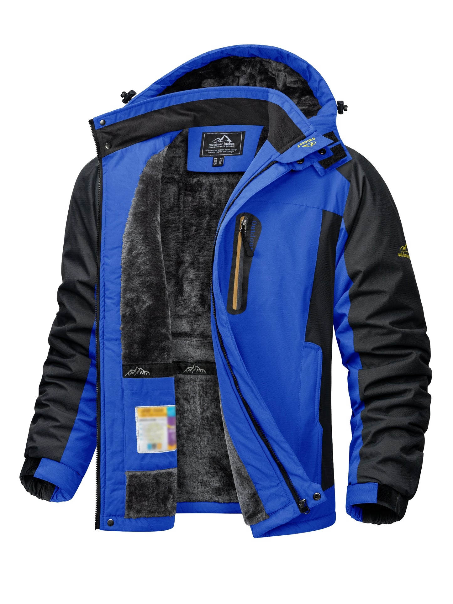 TACVASEN Winter Heavyweight Fleece Lined Parka Waterproof Men Ski Snowboard Jackets Windproof Removable Hoodie Coats Windbreaker