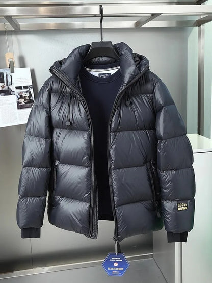 Winter Mens Down Coat Windproof Waterproof Outside Casual Outerwear Zip High Street Fashion Men Warm Hooded Windbreaker Jacket