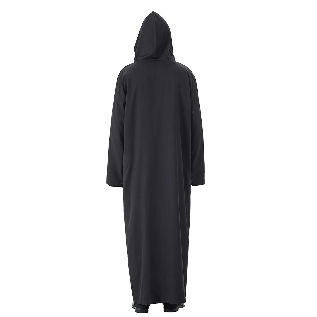 TH848 Men's Muslim Middle Eastern Men Long Sleeves Hooded Solid Color Zipper Robe Arab Male Jubba Thobe