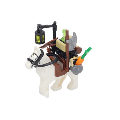 MOC Medieval Military Carriage Carriage Chariot Knight Transport Carriage Weapons Figures Vegetable Wood Bricks Children's Toys