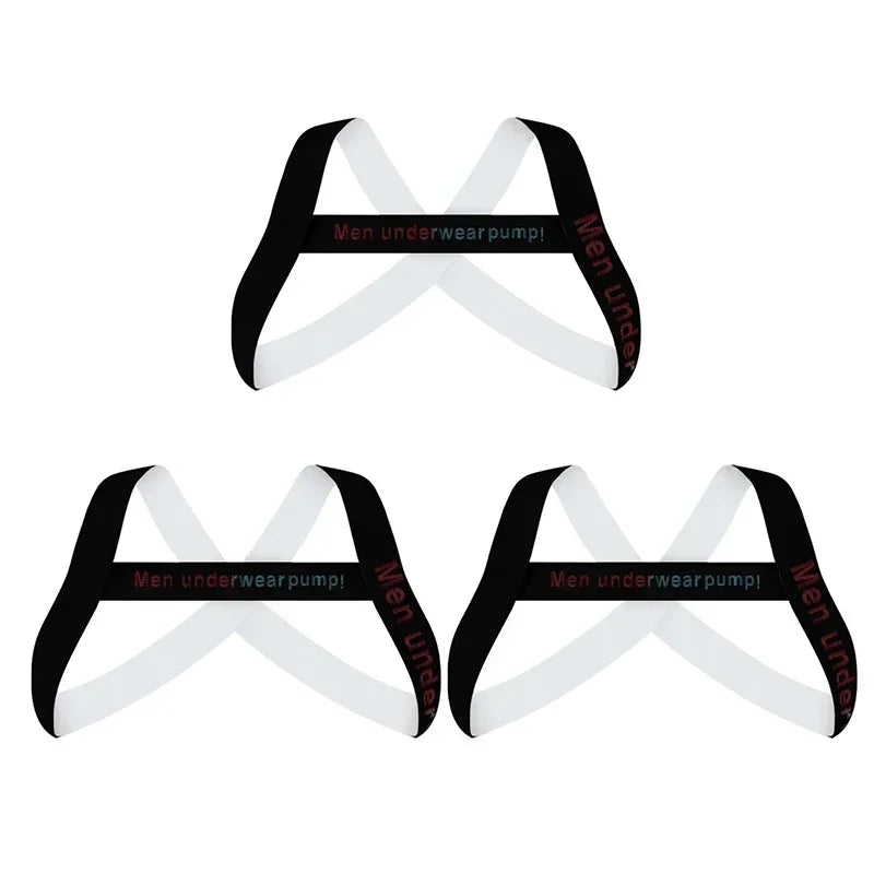 Men's Sexy Muscle Shoulder Straps Elastic Band Harness Chest Bodybuilding Straps Fashion Elastic Fun Decorative Shoulder Strap