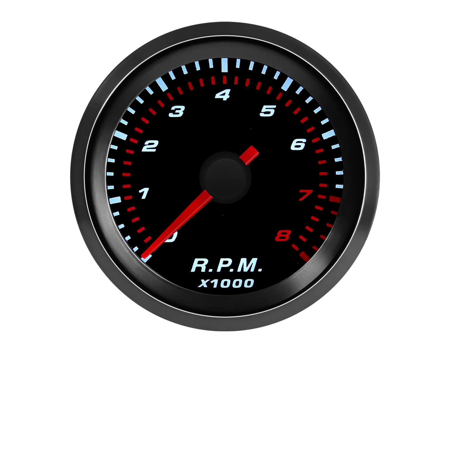 0~8000 RPM Meter Smoke Lens 2" 52mm Universal Car Motor White Led Meter Pointer Tachometer