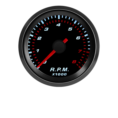 0~8000 RPM Meter Smoke Lens 2" 52mm Universal Car Motor White Led Meter Pointer Tachometer