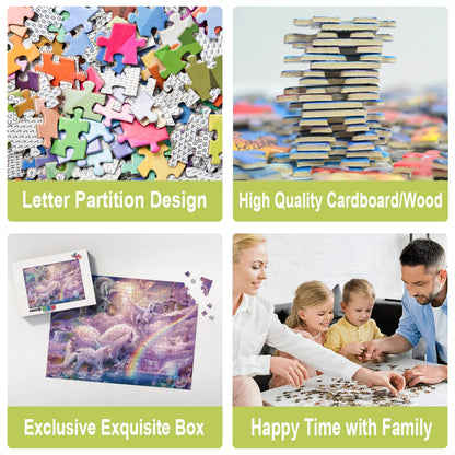 Hd Printing Unicorn Jigsaw Puzzle 300 Pieces Mini Kids Educational Toy Adult Stress Relief Game Cartoon DIY Family Birthday Gift