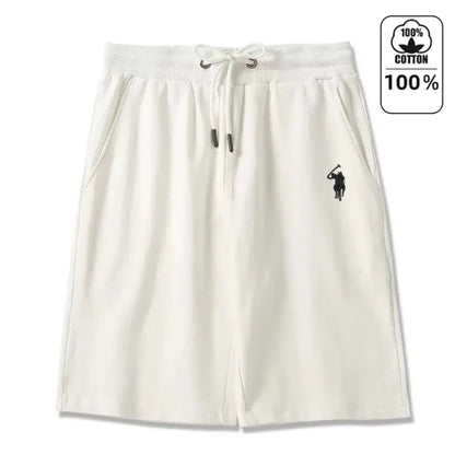 100%pure cotton high-end brand men's shorts summer fashion pony embroidery Paul breathable casual pants beach pants sports pants