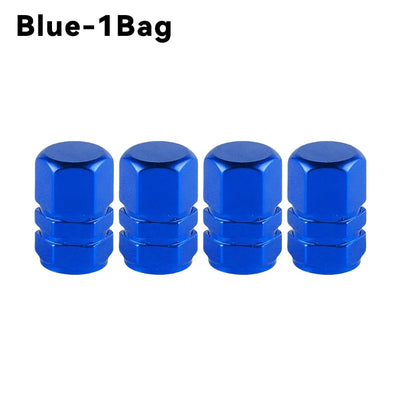 Silver Black Blue Aluminum Alloy Car Valve Cores Tire Valves Caps Air Pump Caps Tuning Products Accessories Replacement