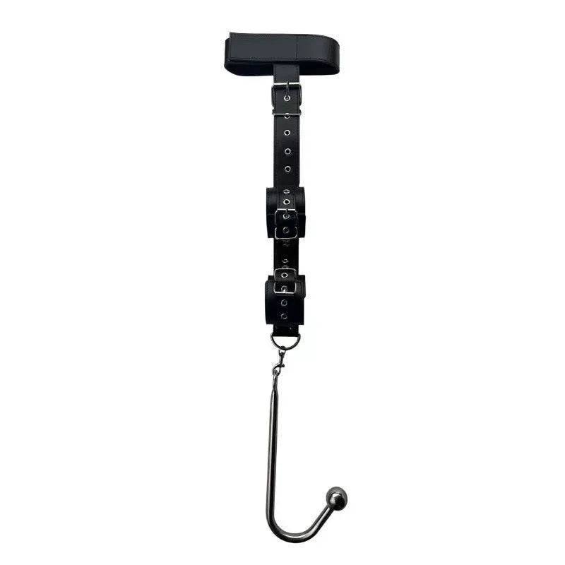 BDSM Guide of Adult Sex Products Backhand Mouth Plug Upper and Lower Handcuffs with Hooks Metal Anal Plug Leather Binding Toys