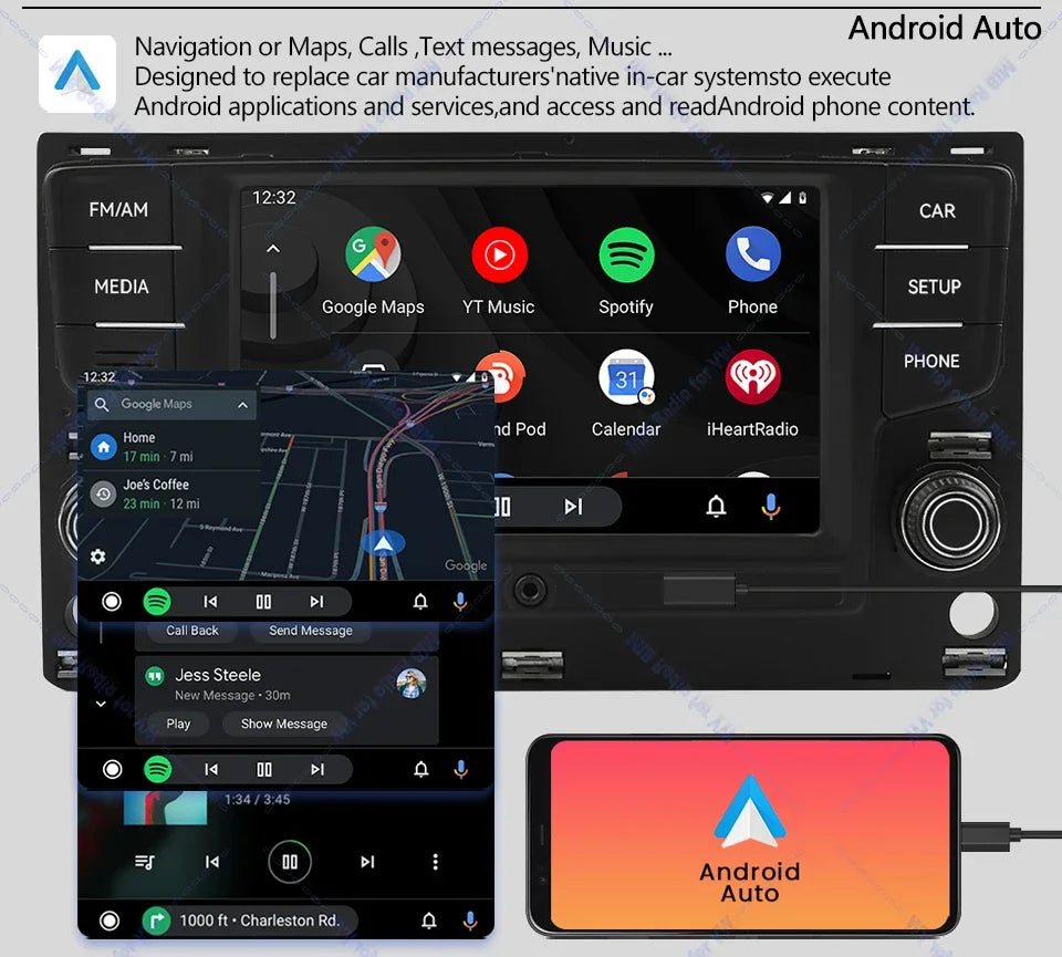 Noname 5GD035280B MIB Carplay Car Radio for VW Golf MK7 MK7.5 Passat B8 Sportvan Tiguan Bluetooth 6.5 inch Android Auto Player