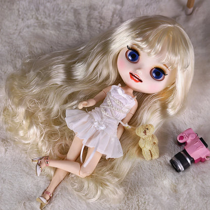 ICY DBS Blyth doll 30cm white skin, curly hair, matte face, various styles of nude dolls and other options, suitable for gift