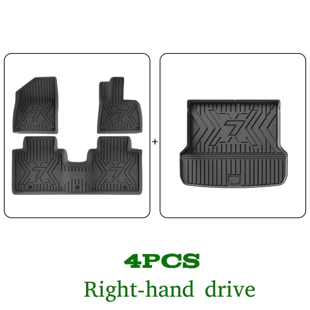 Car Floor Mats For 5 Seats Zeekr 7X 2024 2025 2026 All-Weather Cargo Liner Trunk Mat TPE Waterproof Floor Liner LHD  RHD