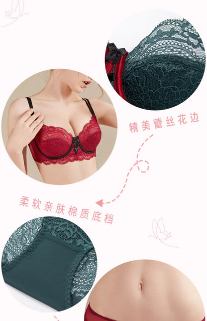 Plus Size Minimizer Bra Set DE Cup Large Bust Thin Cup Soft Underwire Anti Sagging No Show Breathable Daily Lingerie Underwear