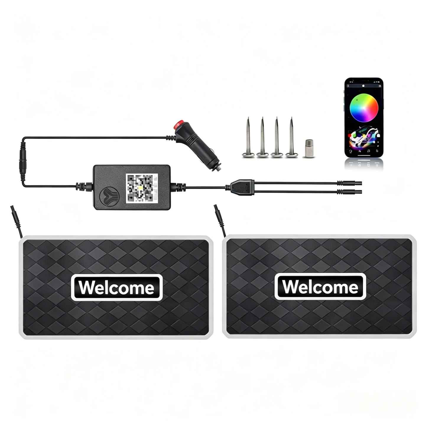 2/4 in 1 Car Floor Mat Ambient Light RGB LED Light App Control Customizable Interior Decorative Atmosphere Lamp Auto Accessories