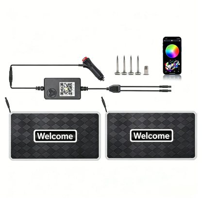 2/4 in 1 Car Floor Mat Ambient Light RGB LED Light App Control Customizable Interior Decorative Atmosphere Lamp Auto Accessories
