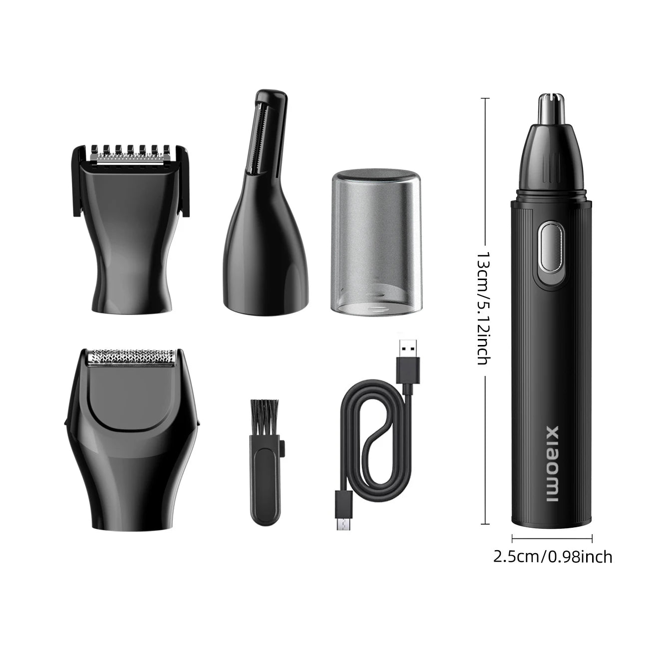 MIJIA 4 in 1 Electric Nose Ear Hair Trimmer for Men Painless USB Rechargeable Sideburns Eyebrows Beard Hair Clipper Shaver