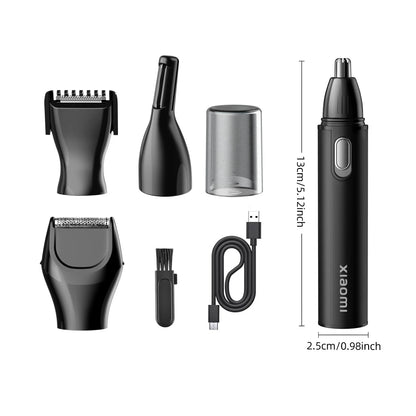 MIJIA 4 in 1 Electric Nose Ear Hair Trimmer for Men Painless USB Rechargeable Sideburns Eyebrows Beard Hair Clipper Shaver