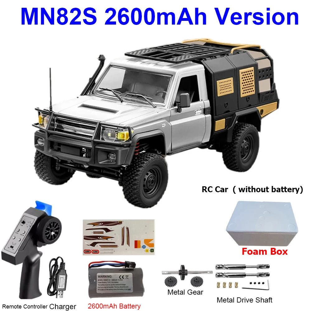 MN82S MN82 MN82PRO RC Car 1/12 4WD 2.4G Remote Control Car Climbing Off-road RC Crawler LED Light Truck RC Toys As Kids Gift