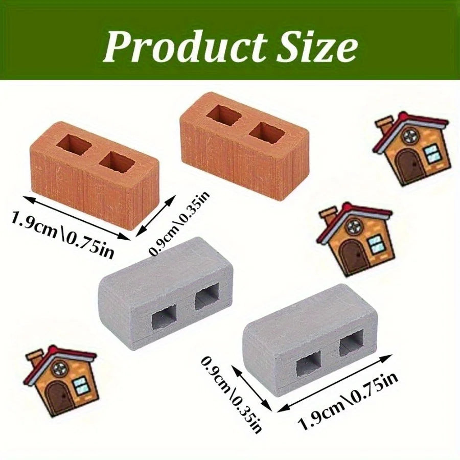 Mini Bricks 1/12 Scale Landscaping Model Tiny DIY Construction Buildings for Dollhouse Accessories Building Set