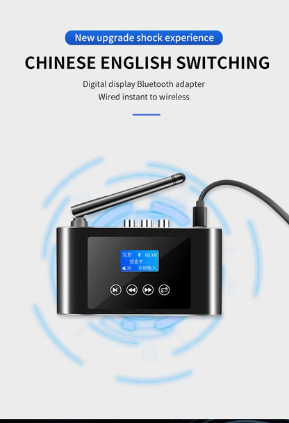 New 2 in 1 Long Range Bluetooth 5.1 Audio Transmitter Receiver RCA 3.5mm AUX Stereo Wireless Adapter For PC TV Headphones Car