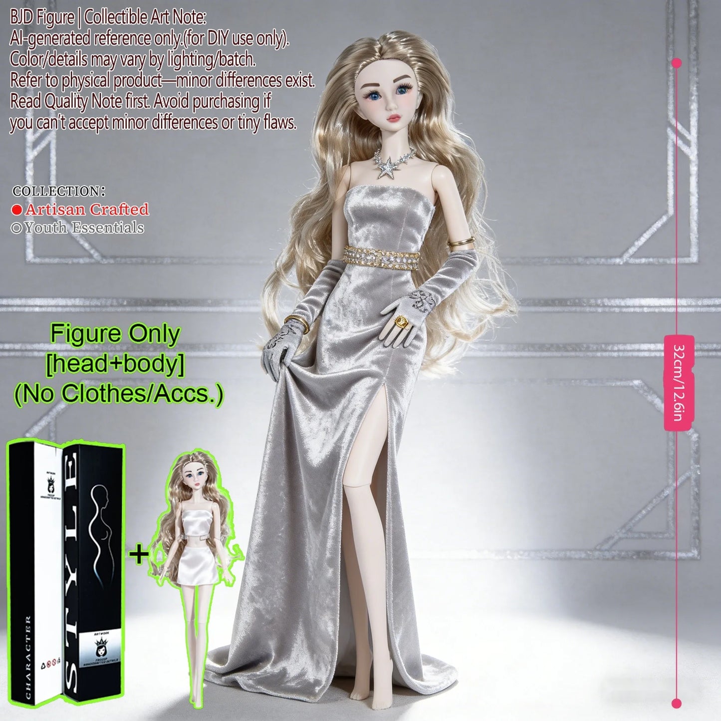 1/6 Scale Fashion BJD Doll 12 Joint Articulated Body Art Collection Doll For Home Decor