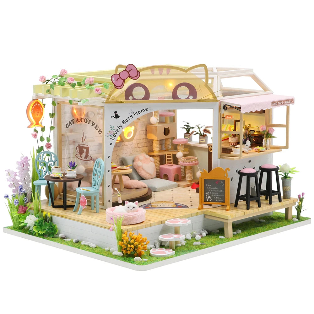 CUTEBEE DIY Dollhouse Wooden Doll Houses Miniature Dollhouse Kit Furniture Casa Music Led Toys for Children Birthday Gift