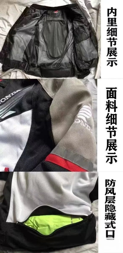 Honda Summer Off-Road Motorcycle Racing Suit Anti-Fall Breathable Mesh Jacket Men's Women's Riding Gear for Racers And Riders