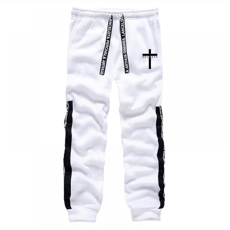 Man of Faith Hoodies Sweatpants Men's Tracksuit Autumn Winter Daily Casual Sporty Jogging Suit Urban Fashion Christ Jesus Outfit