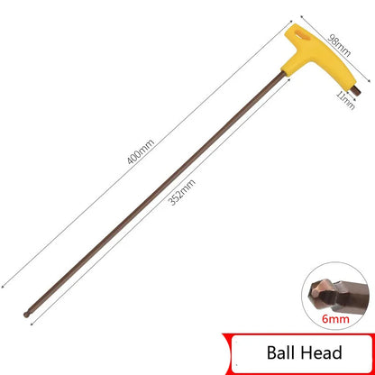 400mm Length 3-10mm Hex Key Wrench  T-Handle Spanner Flat/Ball Head Socket Screwdriver Allen Hex Wrench Hand Tool Extra Long Arm