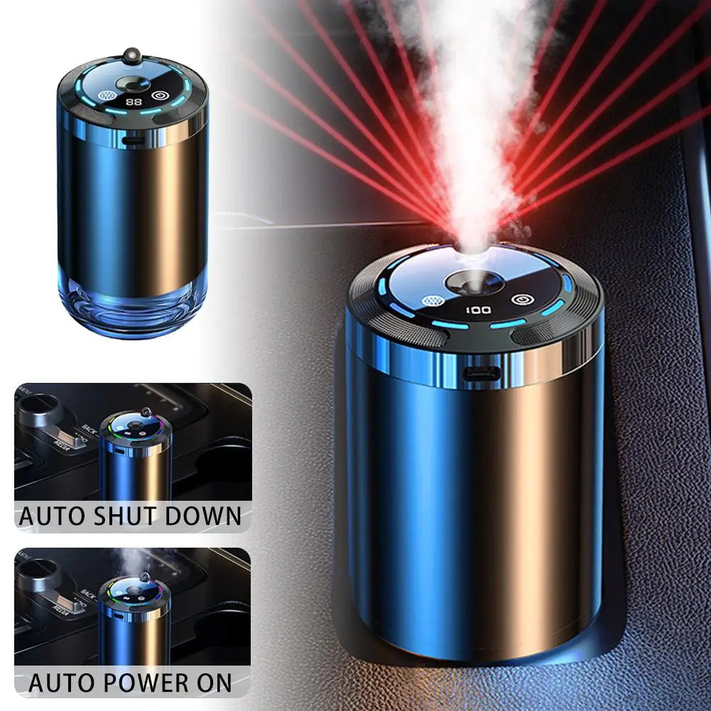 Car Air Freshener LED Light Essential Oil Fragrance Diffuser Smell Distributor USB Rechargeable Aromatherapy Scent Air Refresher