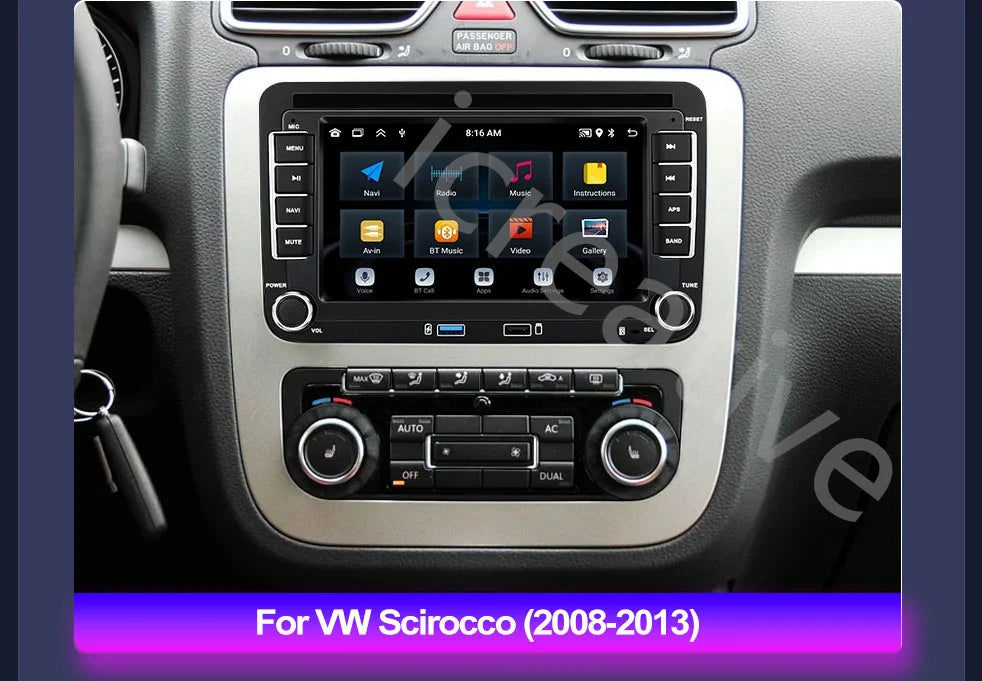 2Din Car Radio Android for Volkswagen Golf 5 6 Polo Passat B6 B7 CC Skoda Jetta Universal Multimedia Carplay Wifi GPS Navigation