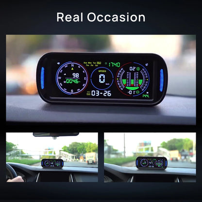 KWHUD Inclinometer 4X4 Off Road LCD Screen HUD Display Car Speedometer Digital GPS Odometer Tilt Pitch Angle Slope Meter Gadgets