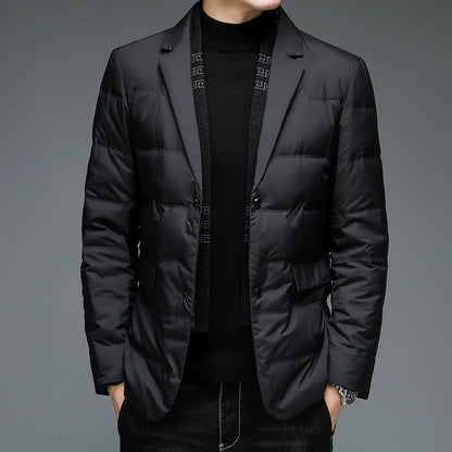 Down Suit Men 2025 New Style Middle-Aged Men's Fashionable Winter Warm and Comfortable Down Jacket Dad Winter Suit Jacket