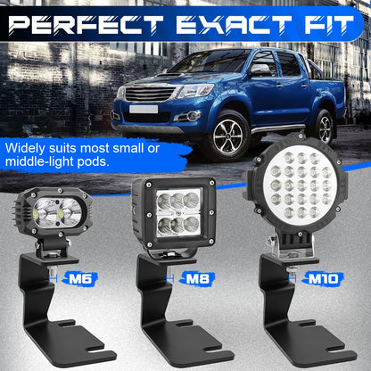 Hood Ditch LED Light Brackets for 2014-2025 Toyota Hilux ,Offroad Hood Hinge Light Mount Brackets kit for Pod Work Lights.
