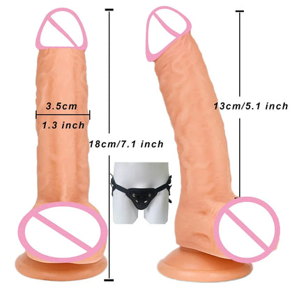 Super Realistic Dildo Sliding Foreskin Penis Penetration Anal Sex Toys Flexible Dick Dildos Sexy Adult Female Masturbation Toys