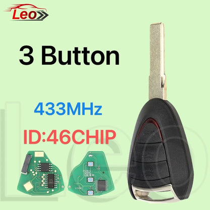 Leo FCC ID:LXP-VIM244 For Porsche Carrera Cayman 911 987 996 997 Boxster S 2S 4S Turbo Targa Car Remote Key 315/433MHz ID:46CHIP