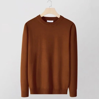 Sweater men's round neck solid color inner layer base sweater new 2025 autumn warm top sweater knitwear multi color selection