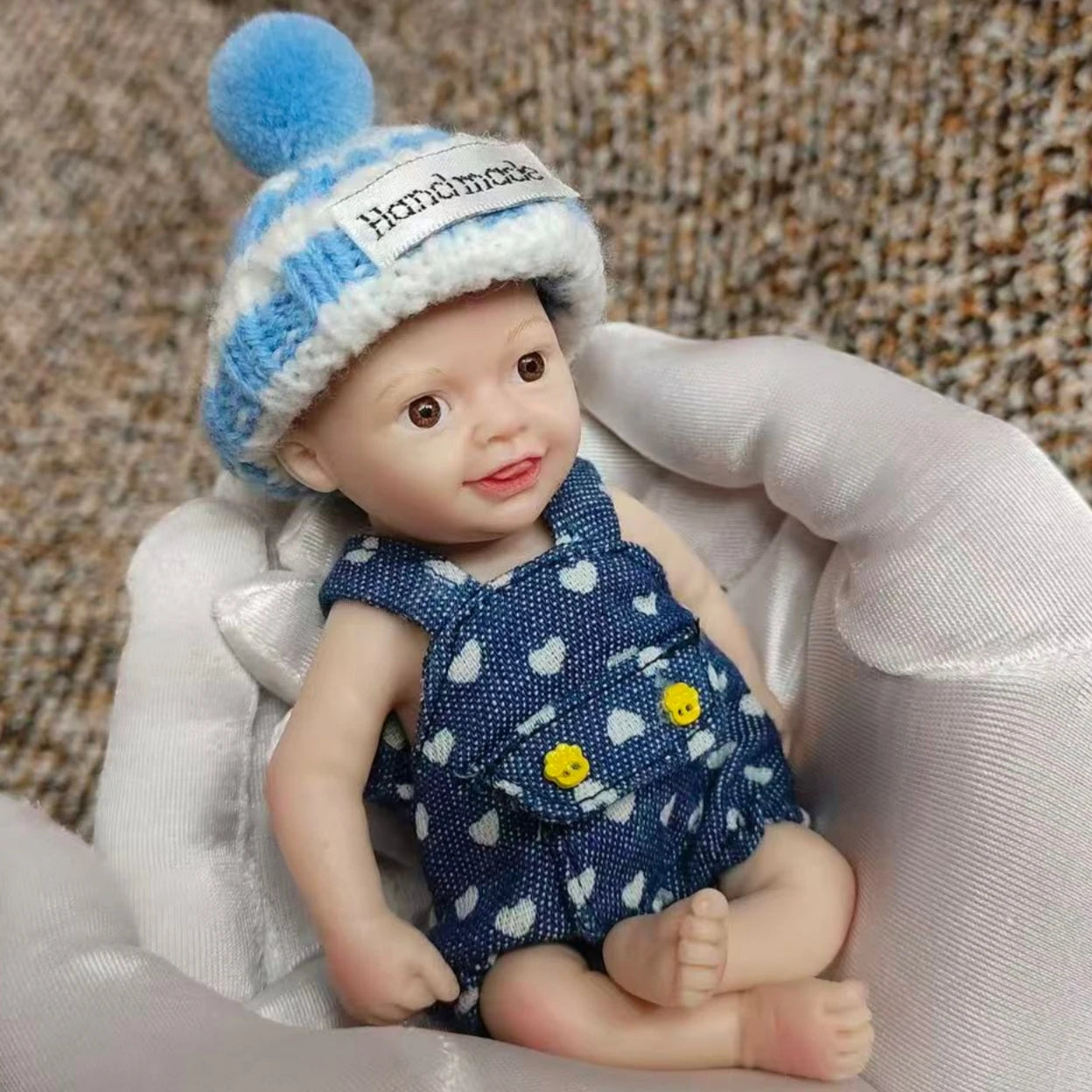 1 pc/ 2 styles 6 Inch Full Body Silicone Mini Reborn Boy Doll Handmade Lifelike Newborn Doll bebe reborn de silicona