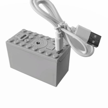MOC Lithium Battery Box TYPE-C Multi-function Power Up Tool Car Train Motor Speed Adjust Control for Building Blocks 8878