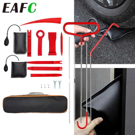 EAFC 18PCS/21PCS  Car Window Door Emergency Open Key Lost Lock Out Unlock  Auto Tools Kit Air Wedge Bag Pump Open Unlock Kit