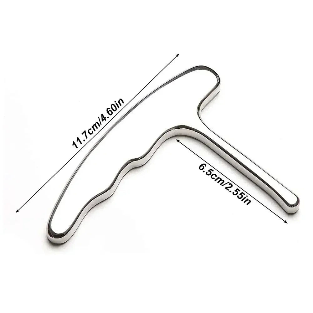 Stainless Steel Manual Deep Tissue Massage Tool, Trigger Point Massage T-Bar Full Body Massage Tool Full Body Fascial Relaxation