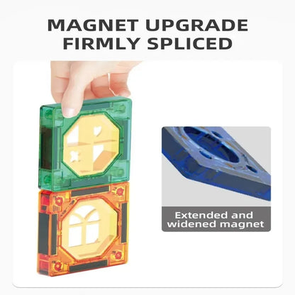 Educational Colorful Magnetic Sheet for Kids Toys with Slide Ball Building Blocks Pipe Magnet Splicing Track Puzzle Toy Window