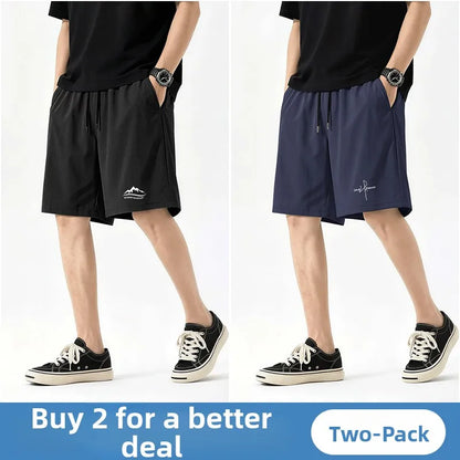 Jeanswest Life Men's Ice Silk Shorts Summer Loose Large Size Quick Dry Five-Quarter Length Casual Sporty Trousers