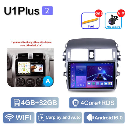 Carplay Android Auto for Toyota Corolla E140/150 2006 2007-2013 Multimedia Automotive Subwoofer Autoradio Android DSP 4G