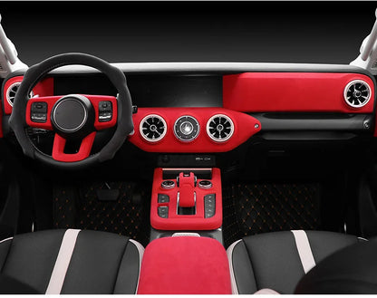 TOP Suede Car Interior Panel Trim Decoration For Great Wall WEY Tank 300 2021 2022 2023 Gear Shift Cover Modification Accessory