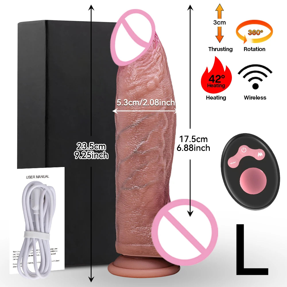Remote Control Soft Penis Vibrator Realistic Dildo Sex Toy For Woman Telescopic Dick Toy Artificial G Spot Thrusting Sexy Toy