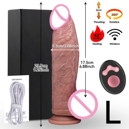 Remote Control Soft Penis Vibrator Realistic Dildo Sex Toy For Woman Telescopic Dick Toy Artificial G Spot Thrusting Sexy Toy