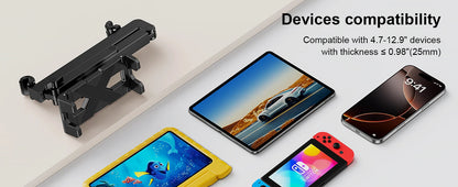 Tablet Holder for Car Headrest 3 in 1 Sturdy upgrade Extension Arm Adjustable iPad Car Mount for BackSeat