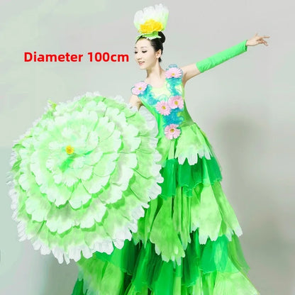 Dance Art Elegant Peony Flower Umbrella Fiber Umbrella Opening Dance Stage Performance Costume Props National Costume Stage Wear