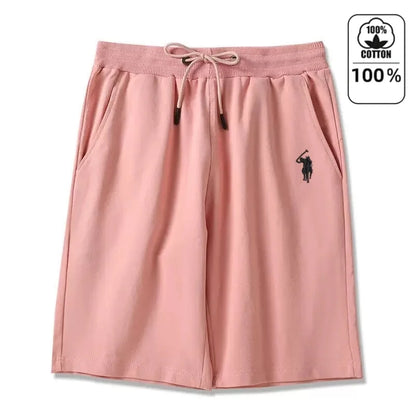 100%pure cotton high-end brand men's shorts summer fashion pony embroidery Paul breathable casual pants beach pants sports pants