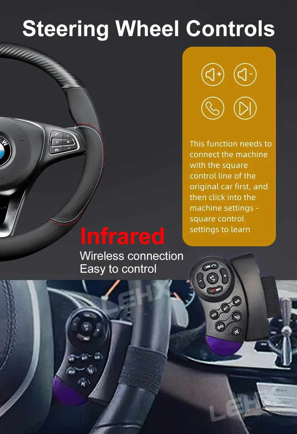 LEHX 6.9 Inch 1DIN Universal MP5 Car Radio Support Wireless Carplay Android AUTO AUX IPS Touch Screen Multimedia Video Player